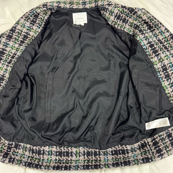 By Anthropologie Double Breasted Pea Coat, Blue Motif, Size M, - Picture 9 of 13